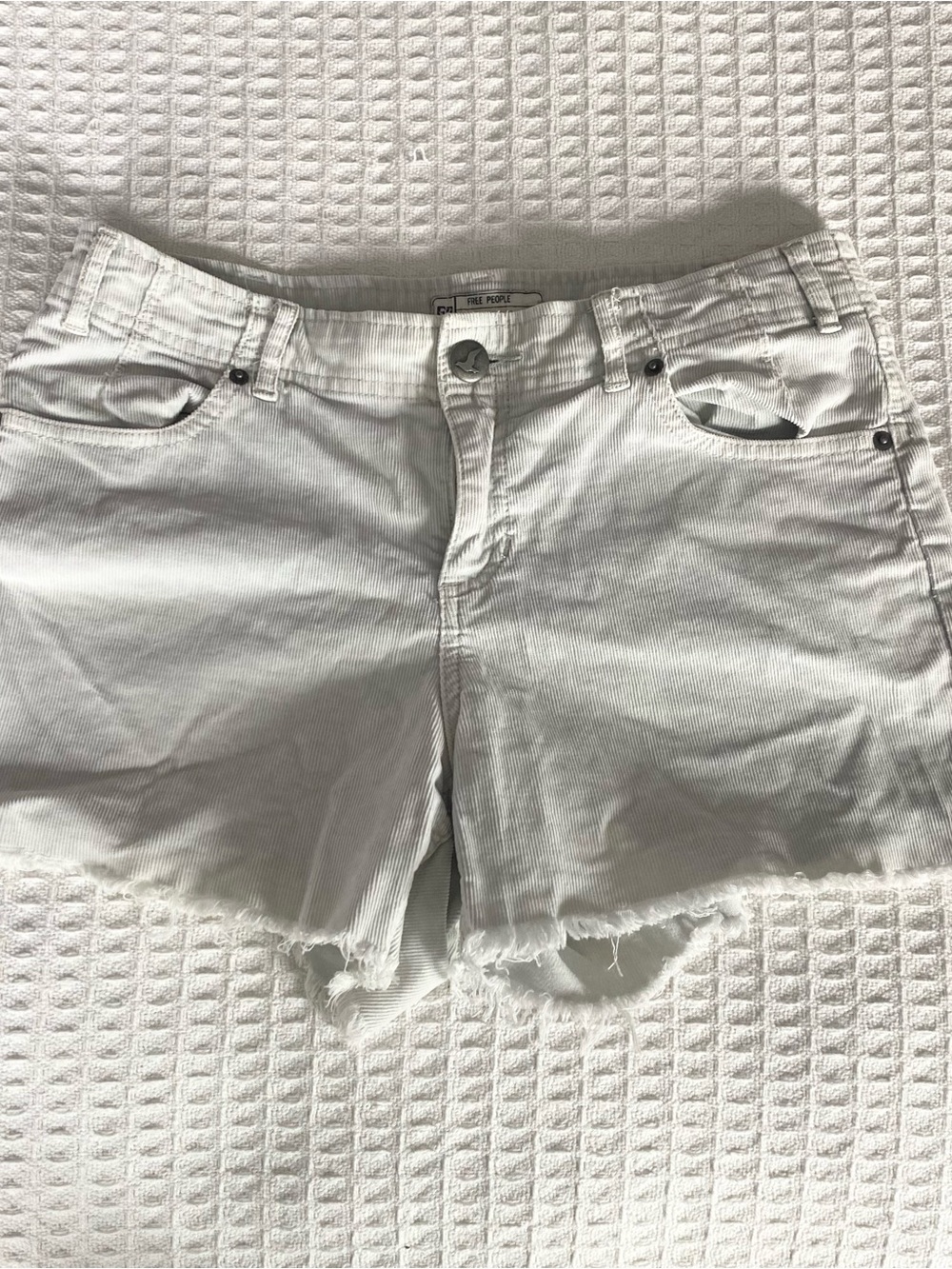 Free People light grey corduroy cutoff shorts size 28